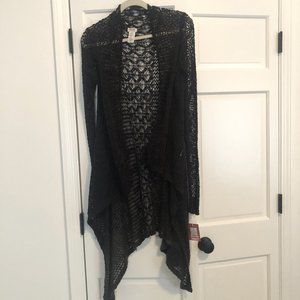 Black crochet cardigan